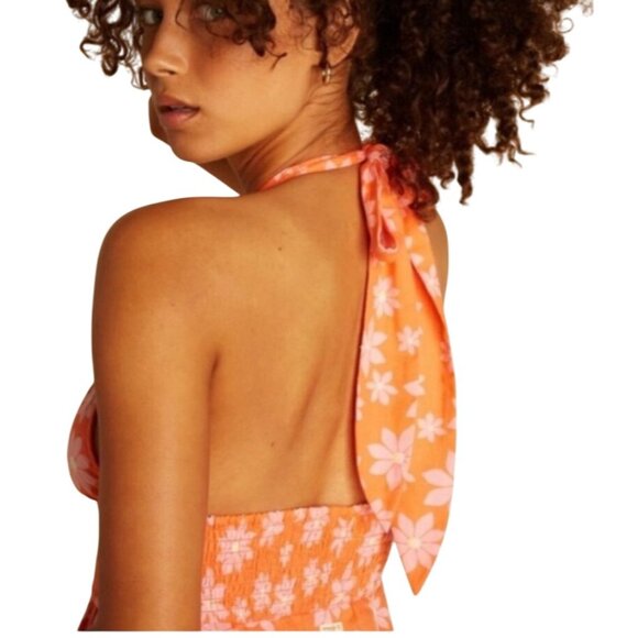 Billabong x Wrangler Women's Large Hung Up Dress Fireside Floral Print  Peach - Picture 3 of 12
